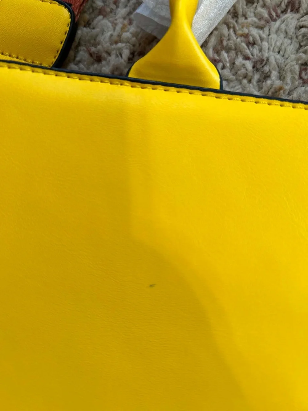 Fendi Yellow Roma Embossed Tote with Brown Logo Strap